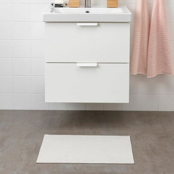40x60 cm Banyo Paspası Beyaz İnce 40x60 cm Banyo Paspas Kaydırmaz - 3