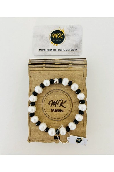 Gerçek Inci Gerçek Siyah Akik Bileklik ürün görseli