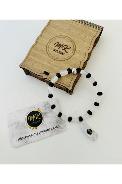 Gerçek Siyah- Beyaz Akik | Mktasarım Özel Kutusunda | Mktasarım Müşteri Kartlı - Resim 2
