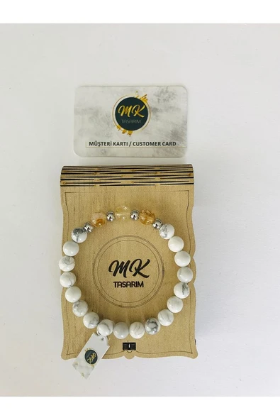 MK TASARIM HAVLİT SİTRİN TAŞI BİLEKLİK MKT37002 - 1