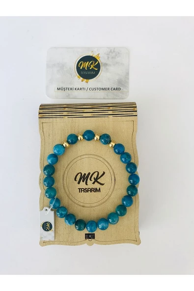 MK TASARIM Gerçek Apatit Taşi Bileklik MKT20001 ürün görseli