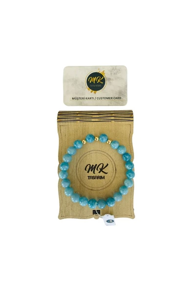 MK TASARIM GERÇEK MAVİ KUVARS TAŞI BİLEKLİK MKT34001 ürün görseli
