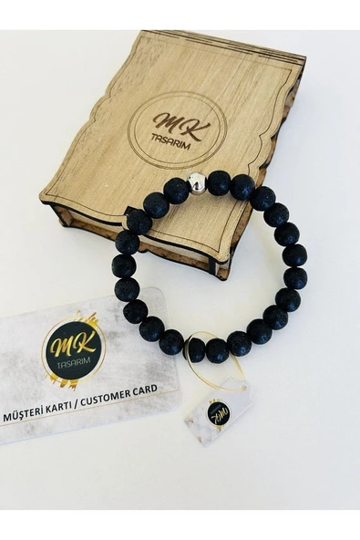 GERÇEK LAV TAŞI BİLEKLİK | ÖZEL KUTUSUNDA | MÜŞTERİ KARTLI MK.009.012 - Resim 4
