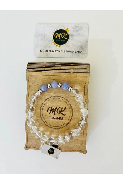 Gerçek Kristal Kuvars -mor Kuvars Taşı Bileklik | Özel Kutusunda | Müşteri Kartlı Mkt0002 - Resim 4