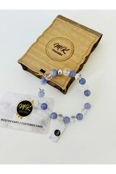 Gerçek Kristal - Mor Kuvars Bileklik| Mktasarım Özel Kutusunda | Mktasarım Özel Müşteri Kartlı - Resim 2