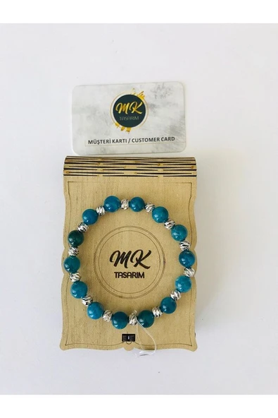 MK TASARIM GERÇEK APATİT TAŞI %100 ORIJINAL BİLEKLİK MKT3001 ürün görseli