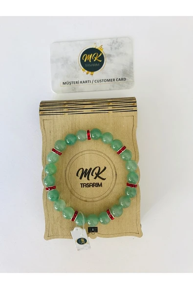 MK TASARIM GERÇEK AVENTURİN TAŞI BİLEKLİK MKT8004 ürün görseli