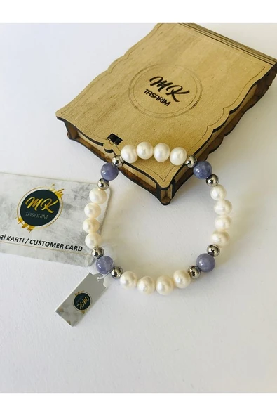 MK TASARIM GERÇEK İNCİ - MOR KUVARS BİLEKLİK MKT19001 ürün görseli