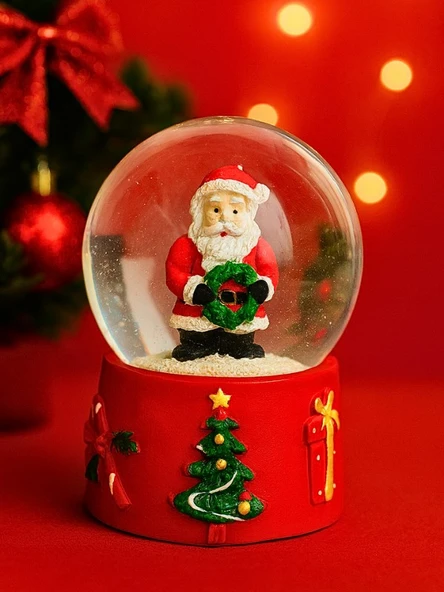 2026 Yılbaşı Temalı LED Işıklı Kar Küresi – Noel Baba Figürlü 9 cm Orta Boy Yeni Yıl Süsü - 46 - 2