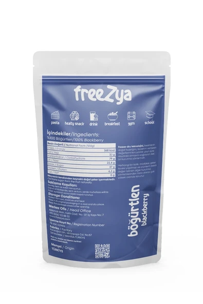 Freezya Freeze Dried Dondurularak Kurutulmuş Böğürtlen - 15 gr - 2