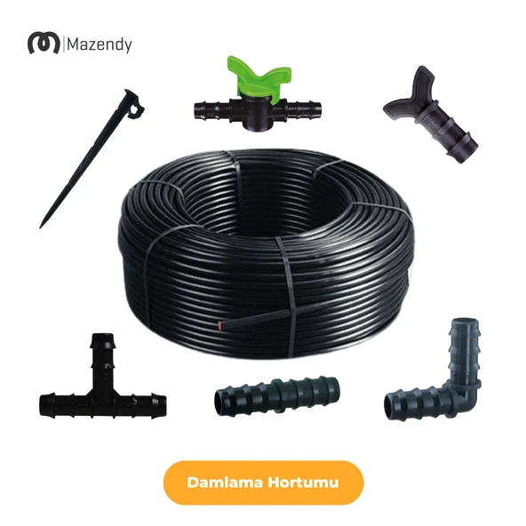 16 mm 300 Metre 40 cm Damlama Sulama Hortumu Seti 22’li Set - Resim 2