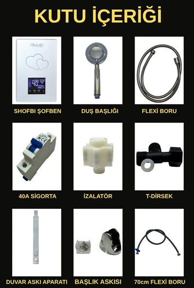 Shofbi SH-1S Dijital Akıllı Şofben (Elektrikli) Gümüş Kalp - 5