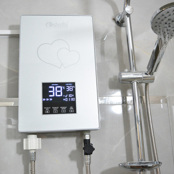 Shofbi SH-1S Dijital Akıllı Şofben (Elektrikli) Gümüş Kalp - 3