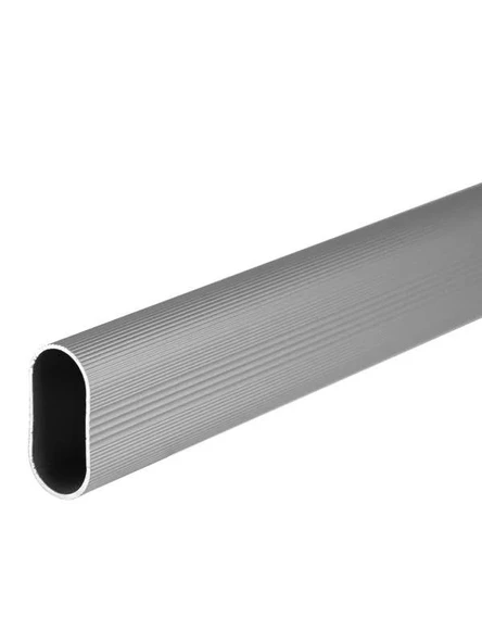 Alüminyum Oval Dolap Mobilya Askı Borusu(2 ADET AYAKLI AÇIK FLANŞ-1 ADET BORU)(EN:15MM BOY:25MM) 45cm - 2
