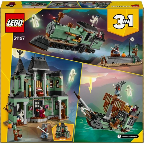 LEGO 31167  Creator 3'ü 1 Arada Hayaletli Köşk 31167 - 9 Yaş & Üzeri Çocuklar Için Gemi ve Tren Olabilen Oyuncak Yapım Seti (736 Parça) - Resim 4