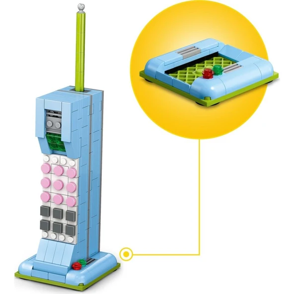 ® Creator 3'ü 1 Arada Retro Telefon - 8+ Çocuklar Için 1980'LER Veya 2000'LER Modeli Yaratıcı Oyuncak Seti (383 Parça) - Resim 8