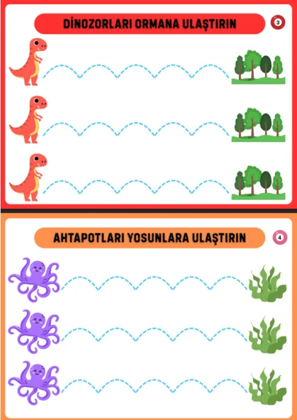 Okul Öncesi Çizgi Alıştırmaları YAZ-SİL Kitabı - Resim 3