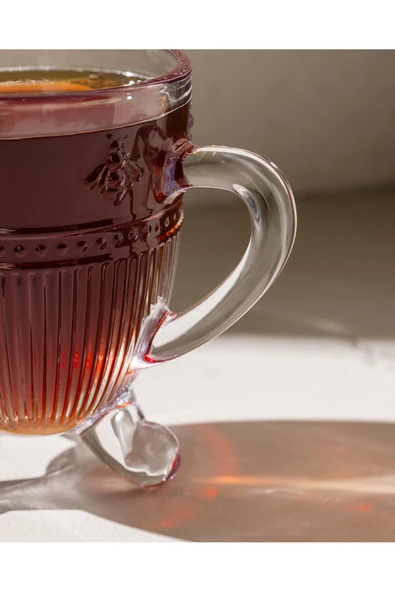 Abeille 4'lü Çay Fincanı - Şeffaf - 170 ml - Resim 3