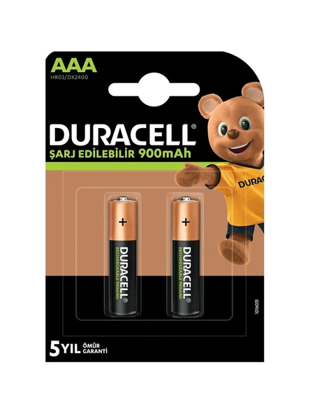 Duracell 900 Mah Şarjlı İnce Pil 2'li