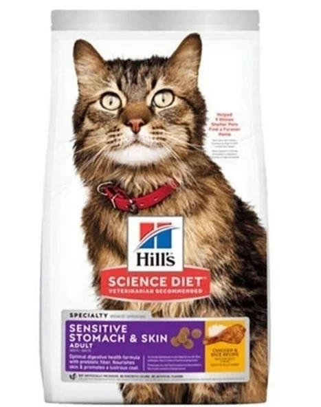 Hill's Adult Sensitive Stomach Skin Tavuklu Hassas Açık Yetişkin Kuru Kedi Maması 1,5 KG