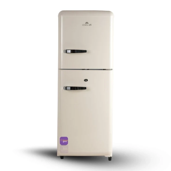 Cool Life Çift Sistem Retro 138 12/24/220 V Bej Buzdolabı - Resim 3