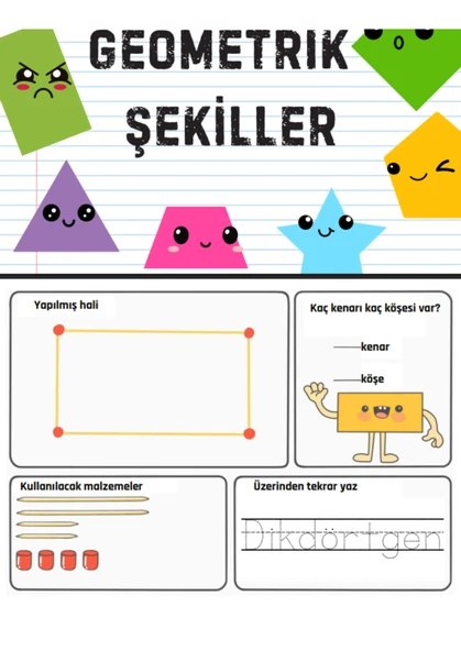 Çocuklar İçin Etkinliklerle Geometrik Şekiller - Resim 3