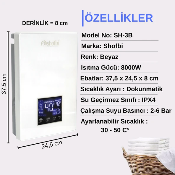 Shofbi SH-3B Dijital Akıllı Şofben - 4
