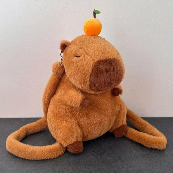 Capybara Peluş Çanta Sevimli Yumuşak Sırt Çantası 30cm - 2