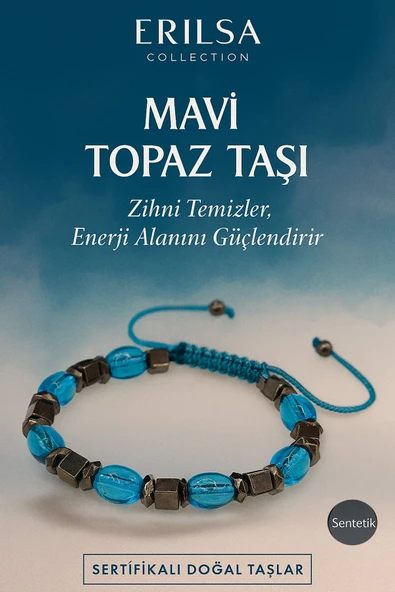 Sertifikalı Sentetik Mavi Topaz Taşı Bileklik – Dinginlik ve Zarafetin Gücü ürün görseli