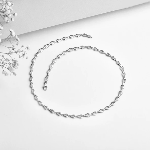 14 Ayar Altın Kaplama İtalyan Gösterişli ve Hafif Zincir Gümüş Kolye - NP00100 - Resim 6