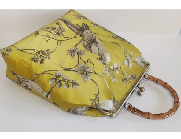 Bambu Saplı Nakışlı Bag - 7