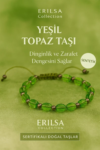 Sertifikalı Sentetik Yeşil Topaz Taşı Bileklik – Canlılık ve Dinginliğin Uyumu ürün görseli 1