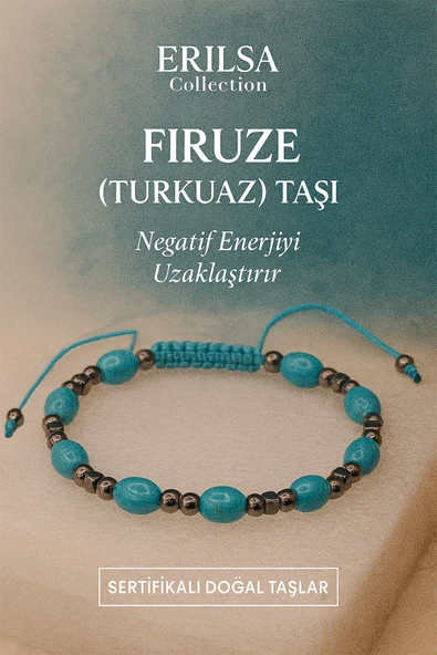 Sertifikalı Firuze Turkuaz Taşı Bileklik - Doğal Şifa ve Denge Enerjisi ürün görseli