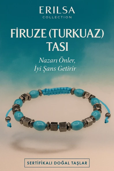 Sertifikalı Terahertz ve Firuze Taşı Bileklik – Enerji, Denge ve Zihinsel Şifa ürün görseli