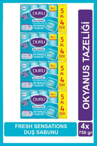 Duru Fresh Sensations Okyanus Tazeliği 20 Adet Duş Sabunu 4 x 750 gr - 1