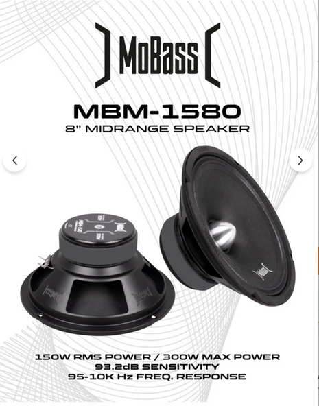 MOBASS MBM-1580-300W MAX-150W RMS-PROFESYONEL 2025 YENİ SERİ-20 CM MİDRANGE HOPARLÖR - 1