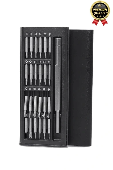 Premium Seri Kaliteli Kutulu Ergonomik Saatçi Bilgisayar Hassas Taşınabilir 25 Parça Tornavida Seti - 2