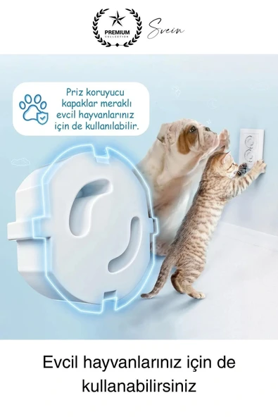 6 Adet Sert Plastik Dayanıklı Bebek Çocuk Priz Koruma Güvenlik Koruyucu Aparat Emniyet Kapağı Beyaz - 6