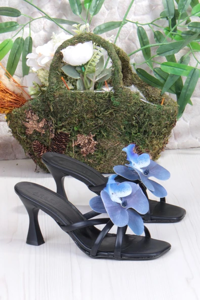 Fort 5131 Ares Orkide Fiyank Detaylı  İnçe Topuklu Kadın Terlik - Resim 5