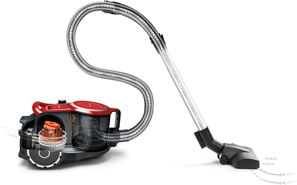 Bosch Serie 6 ProAnimal BGS41PET1 elektrikli süpürge, torbasız, 2,4 l, gürültü seviyesi 72 dB, kırmızı - 2