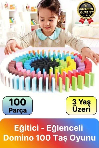 Özel Üretim Çocuk Eğitici Eğlenceli El Göz Koordinasyonu Geliştirici Renkli Domino 100 Taş Oyunu - 1