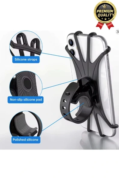 Premium Sök Çıkar 360 Derece Dönebilen Ayarlanabilir Bisiklet Motosiklet Scooter Telefon Tutucu - 5