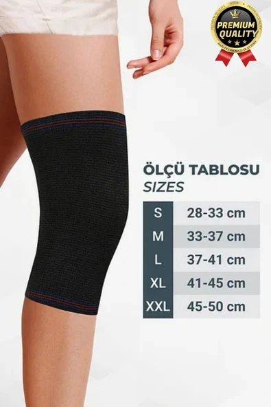 Premium Seri Konforlu Maksimum Koruma Ortopedik Çift Taraflı Elastik Örme Likralı Spor Dizlik Unisex - 3