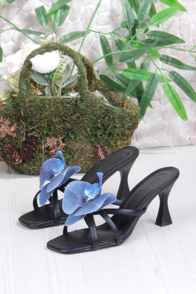 Fort 5131 Ares Orkide Fiyank Detaylı  İnçe Topuklu Kadın Terlik - Resim 6