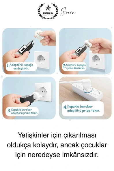6 Adet Sert Plastik Dayanıklı Bebek Çocuk Priz Koruma Güvenlik Koruyucu Aparat Emniyet Kapağı Beyaz - 5