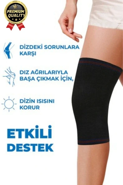 Premium Seri Konforlu Maksimum Koruma Ortopedik Çift Taraflı Elastik Örme Likralı Spor Dizlik Unisex - 2