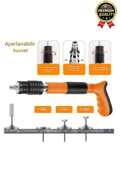 Profesyonel Güç Yaylı Sistemli 3 Kuvvet Vites Ses Çıkarmaz Ayarlı Manuel Çivi Çakma Makinesi - 4