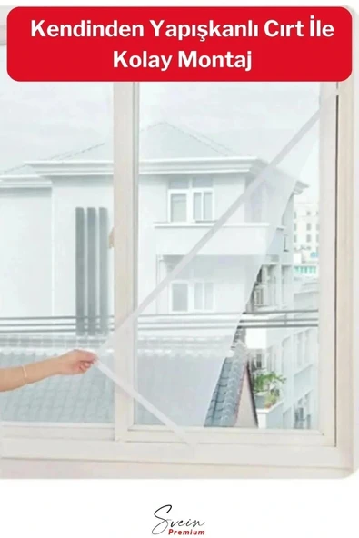 Ayarlanabilir Pratik Pencere Cam Kapı Sineklik Cırt Bantlı Hazır Yapışkanlı 0,75 cmx1,25 cm - 4 mt - 2