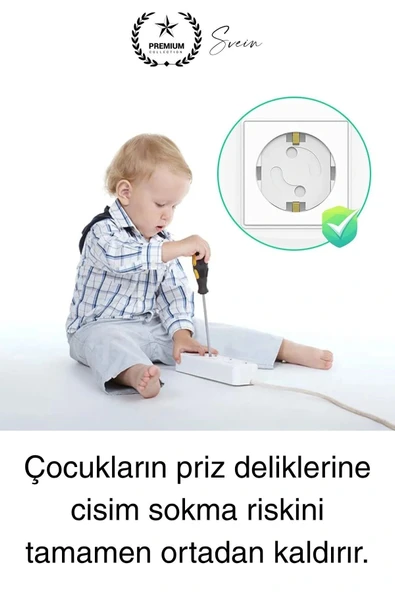 6 Adet Sert Plastik Dayanıklı Bebek Çocuk Priz Koruma Güvenlik Koruyucu Aparat Emniyet Kapağı Beyaz - 4