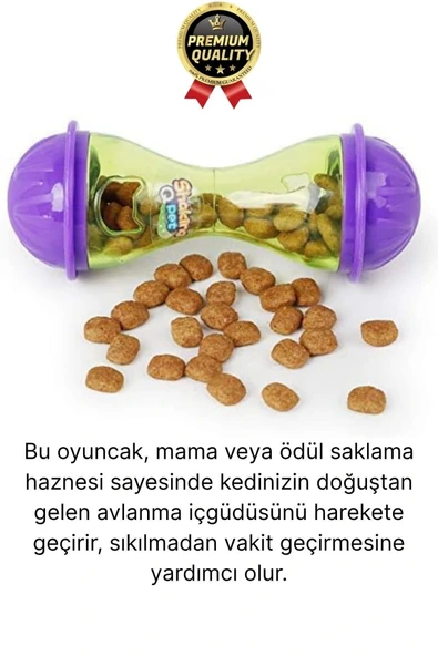 Premium Seri Saklama Hazneli İçgüdüsel Avlanma Kum Saati İnteraktif Kedi köpek Ödül Maması Oyuncağı - 2